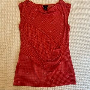 Ann Taylor Red and White Polka Dot Blouse